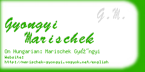 gyongyi marischek business card